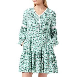 Louche Dames Noomi-Mint-Bloesem Jurk, Groen, 34 NL