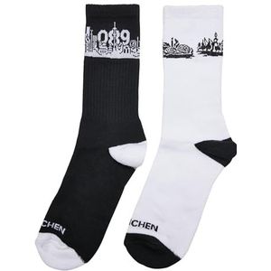 Mister Tee Unisex Socken Major City 089 Socks 2-Pack black/white 39-42