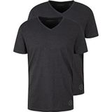 TOM TAILOR Mannen Basic T-shirt in dubbelverpakking met V-hals 1008639, 11086 - Dark Grey Melange, XL