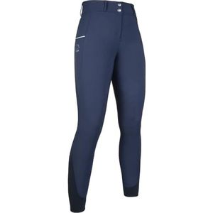 HKM Dames Comfort FLO-stijl siliconen kniepatch rijbroek, diepblauw, 28