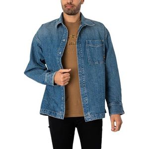 G-STAR RAW Boxy Fit overhemden voor heren, Blauw (faded monsoon D23007-D499-G564), L