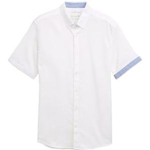 TOM TAILOR - Overhemd - Lichtblauw/Wit - Regular Fit - Katoen