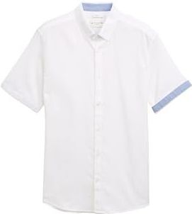 TOM TAILOR - Overhemd - Lichtblauw/Wit - Regular Fit - Katoen