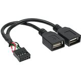 InLine 33440M 2x bus A op paalaansluiting USB 2.0 adapterkabel