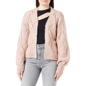 Bestseller A/S Onlnew Jane Ls Short Struct Cardigan KNT gebreide jas voor dames, Rose Smoke/detail: gemêleerd., L