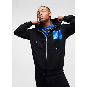 Karl Lagerfeld Jeans, Heren, Box Logo Hoodie, Regular Fit, Zwart, XL