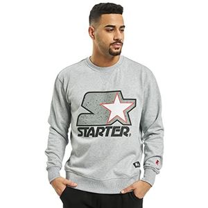 STARTER BLACK LABEL Heren Starter Multicolored Logo Crewneck Pullover Sweater, Heather Grey, S