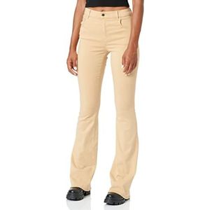 Love Moschino Casual, nauw aansluitende damesbroek met glanzend zwart logo, Roestkleuren, lichtbruin, 34