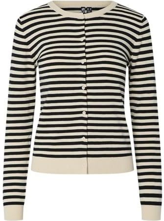 PIECES - PCNORA - Gebreid Vest - Beige/Zwart