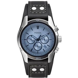 Fossil Coachman Chronograph zwart leren horloge