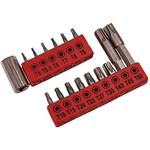 Amtech AM-L3220 CRV Torx Bit Set (16 stuks) Handgereedschap, Transparant, One Size