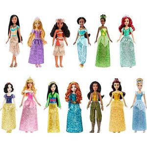 Mattel Disney Princess Fashion Doll speelgoedset met 13 poppen in sprankelende kleding en accessoires, geïnspireerd op Mattel Disney-films (exclusief voor Amazon)