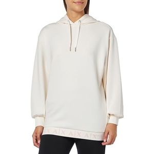 Armani Exchange Long Scuba Logo Hoodie Sweatshirt met capuchon voor dames, ISO, S