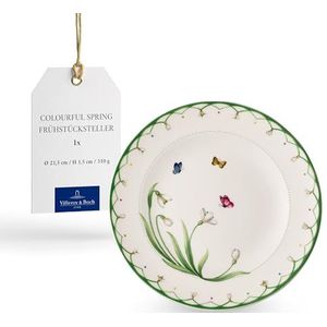 Villeroy en Boch Colourful Spring ontbijtbord (22 cm), premium porselein, wit/kleurrijk