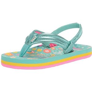 Reef Little AHI PINK/Flowe teenslippers voor kinderen, uniseks, Love Rainbow, 19 EU