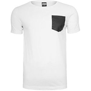 Urban Classic T-shirt met leren imitatie voor heren