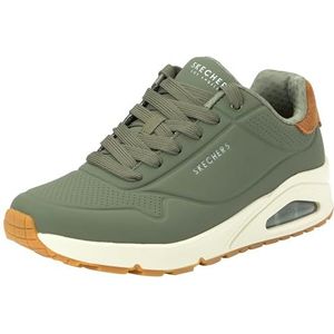 Skechers Heren Uno Suited on Air Sneaker, Olijf, 44 EU