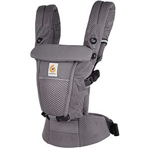 Ergobaby Adapt babydrager voor pasgeborenen vanaf de geboorte, met 3 posities SoftFlex mesh ergonomische buikdrager rugdrager draagzak, Graphite Grey