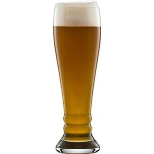 SCHOTT ZWIESEL Tarwebierglas Bavaria Beer Basic 0,5 l (set van 4), mooi gevormde tarwebierglazen voor tarwebier, vaatwasmachinebestendige Tritan-kristalglazen, Made in Germany (artikelnr. 130004)