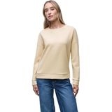 Street One Dames Shirt met geribd detail in Beige, in size: 34