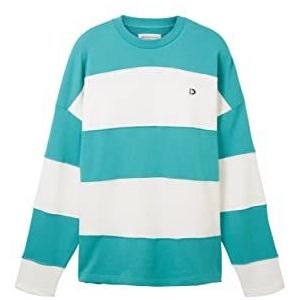 TOM TAILOR Denim Heren 1036756 Sweatshirt, 31044-Deep Turquoise, XXL, 31044 - Deep Turquoise, XXL