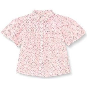 MIMO Meisjes (Kids) blouse met korte mouwen 26130134, Neon Pink, 128, neonroze, 128 cm