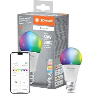 LEDVANCE - SMART+ Matter - LED-lamp - Wit - E27 - 9 W - 806 lm - Spraakbediening