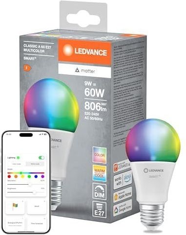 LEDVANCE - SMART+ Matter - LED-lamp - Wit - E27 - 9 W - 806 lm - Spraakbediening