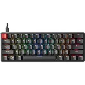 Glorious Gaming GMMK Compact (60%) - Mechanisch gamingtoetsenbord, Gateron Brown-schakelaars (tactiel), Doubleshot-doppen, RGB, aanpasbaar, NKRO, 60% toetsenbord, Amerikaanse QWERTY-indeling - Zwart