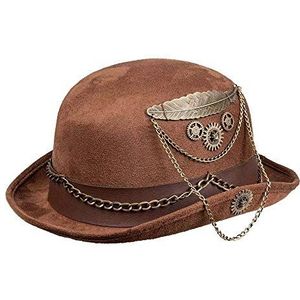 Boland 54561 - hoed Chainpunk, bruin, tandwielen, meloenhoed, steampunk, themafeest, carnaval