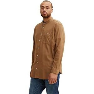 TOM TAILOR Uomini Plusize overhemd van flanel 1035790, 15078 - Otter Brown, 5XL Große Größen
