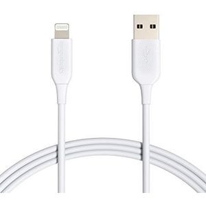 Amazon Basics Verbindingskabel Lightning naar USB-A, MFi-gecertificeerde oplaadkabel voor iPhone, wit, 1,8 m, 2 stuks
