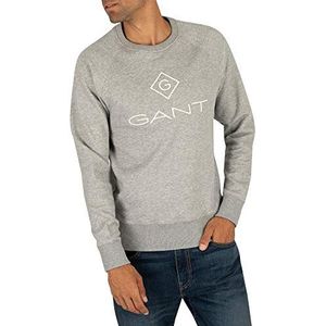 GANT Lock Up C-Neck Sweatshirt voor heren, grijs gemengd, XL