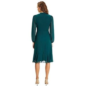 Trendyol Rechte midi-jurk voor dames, lange mouwen, voor overdag en 's nachts, groen, 42