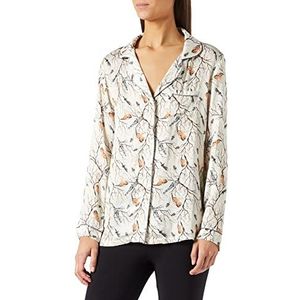 CCDK Copenhagen Josephine PJ Shirt Pajama Top, Chalk AOP, XS