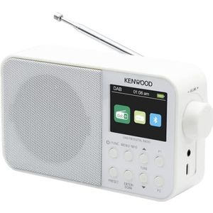 Kenwood CR-M30DAB-W Draagbare DAB+-radio met bluetooth, geïntegreerde accu en 6,1 cm kleurendisplay, wit