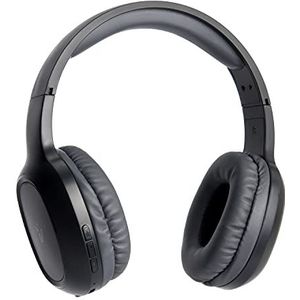 VulTech Crab2 HBT-11BK Rev. 2.1 Over-ear draadloze Bluetooth 5.3 Aux-hoofdtelefoon met microfoon, trackbediening, oproepbeheer, opladen Type-C 12 uur, automatische koppeling Android/iOS