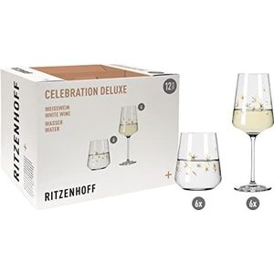 RITZENHOFF 6111014 set witte wijn en waterglas - serie Celebration Deluxe - 12 stuks, voor 400 ml - designerstuk