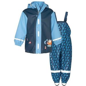 Playshoes Tweedelig regenpak, modderpak, waterdicht, Bouwplaats Allover, 86