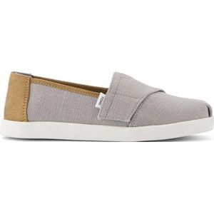 TOMS Alpargata klassieke instapper espadrille, motregen grijs erfgoed canvas/PU trim, 13 UK, Motregen Grijs Erfgoed Canvas Pu Trim, 32.5 EU