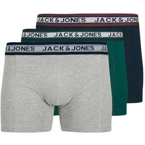 Jacoliver Solid Trunks 3 Pack LN, Sea Moss/Pack: navy blazer - lichtgrijs melange, S