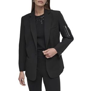 DKNY, Women's Blazer, L/S Ponte Twill BLAZ, Zwart, S, zwart, S