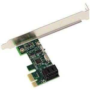 KALEA-INFORMATIQUE PCI Express PCIe x1 2-poorts-controllerkaart voor SATA harde schijven. Compact formaat, met ASM1061 chipset. Hoog en laag profiel.