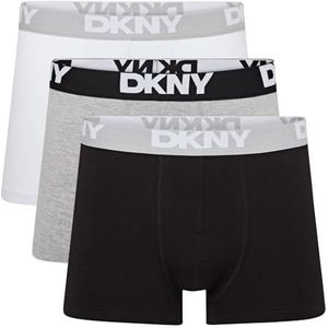 DKNY Seattle boxershorts voor heren, Zwart/Grijs Wit, S