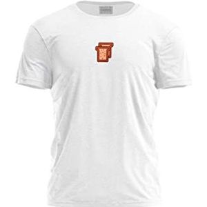 Bona Basics, Digitale print, basic T-shirt voor heren, 100% katoen, wit, casual, bovenstuk voor heren, maat: S, Wit, S