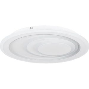 EGLO LED plafondlamp Palagiano 1, ronde plafonnière, plafond lamp van wit metaal en kunststof, plafondverlichting voor keuken en bureau, neutraal wit, Ø 38 cm