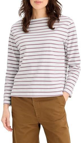 Dockers Dames Tees Boatneck Tee, Toadstool Stripe, L