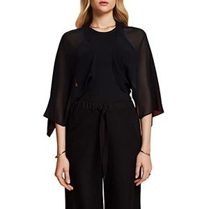 Esprit Collection Chiffon cardigan in sjaaldesign, zwart, M