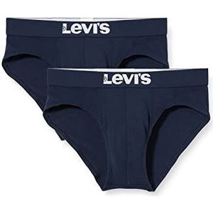 Levi's Levis Men Solid Basic Boxershorts voor heren, verpakking van 2 stuks, blauw (Navy 321), S