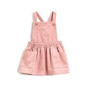 Koton Babygirl overalls jurk corduroy pocket detail elastische tailleband ster geborduurd, Roze Design (2d6), 6-9 Monate